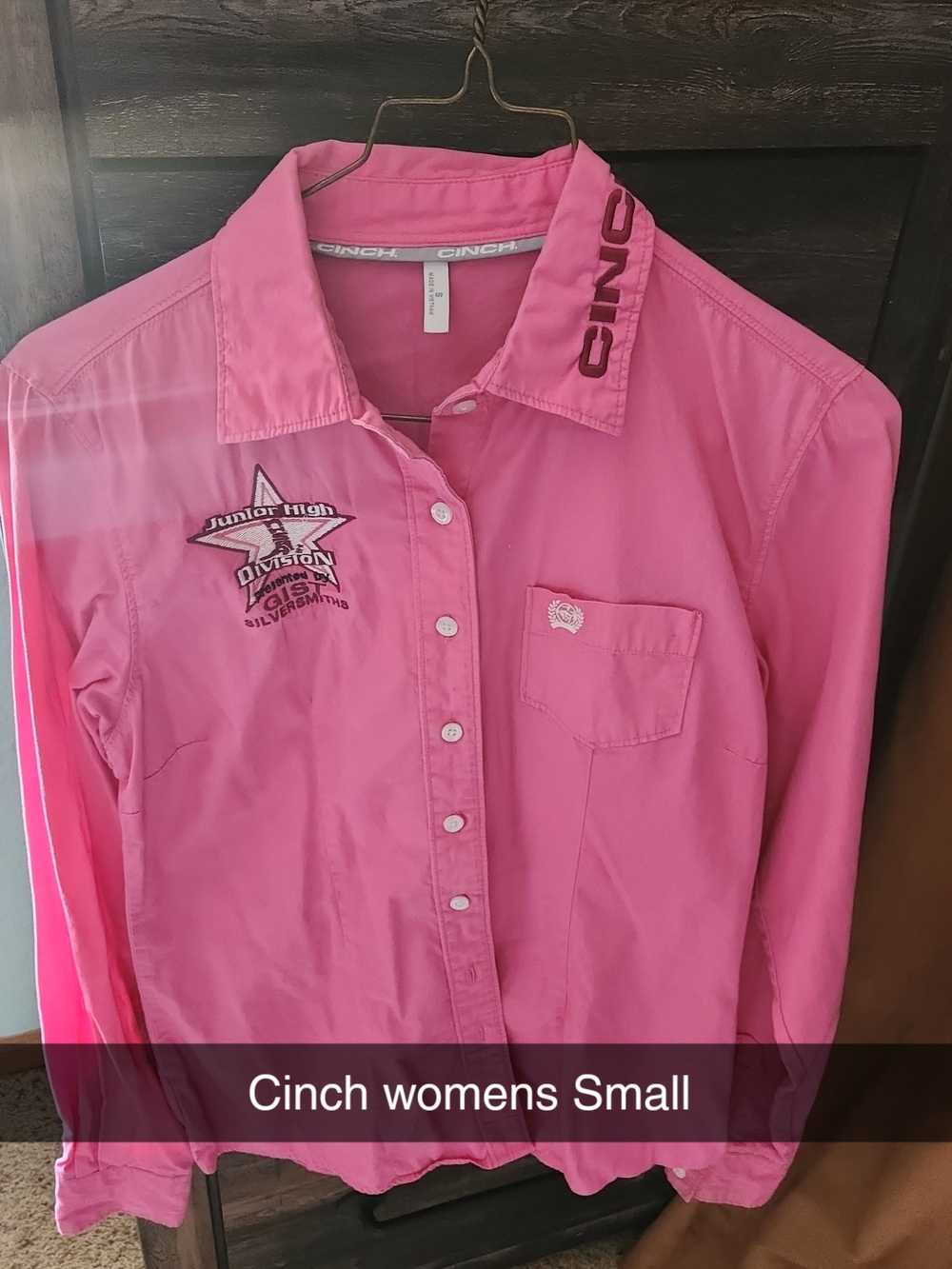 Cinch Bright Pink Western Shirt with Embroidered Star